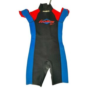 Hobie‎ Stearns Wetsuit Shorty Neoprene Red Blue Black Back Zi6 Kids Size L